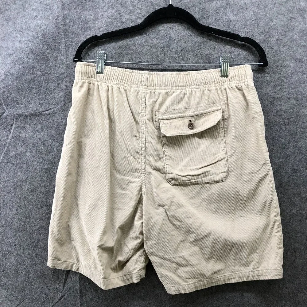 Gap Pull On Corduroy Shorts Mens S Beige Drawstring 7''‎ Inseam Relaxed